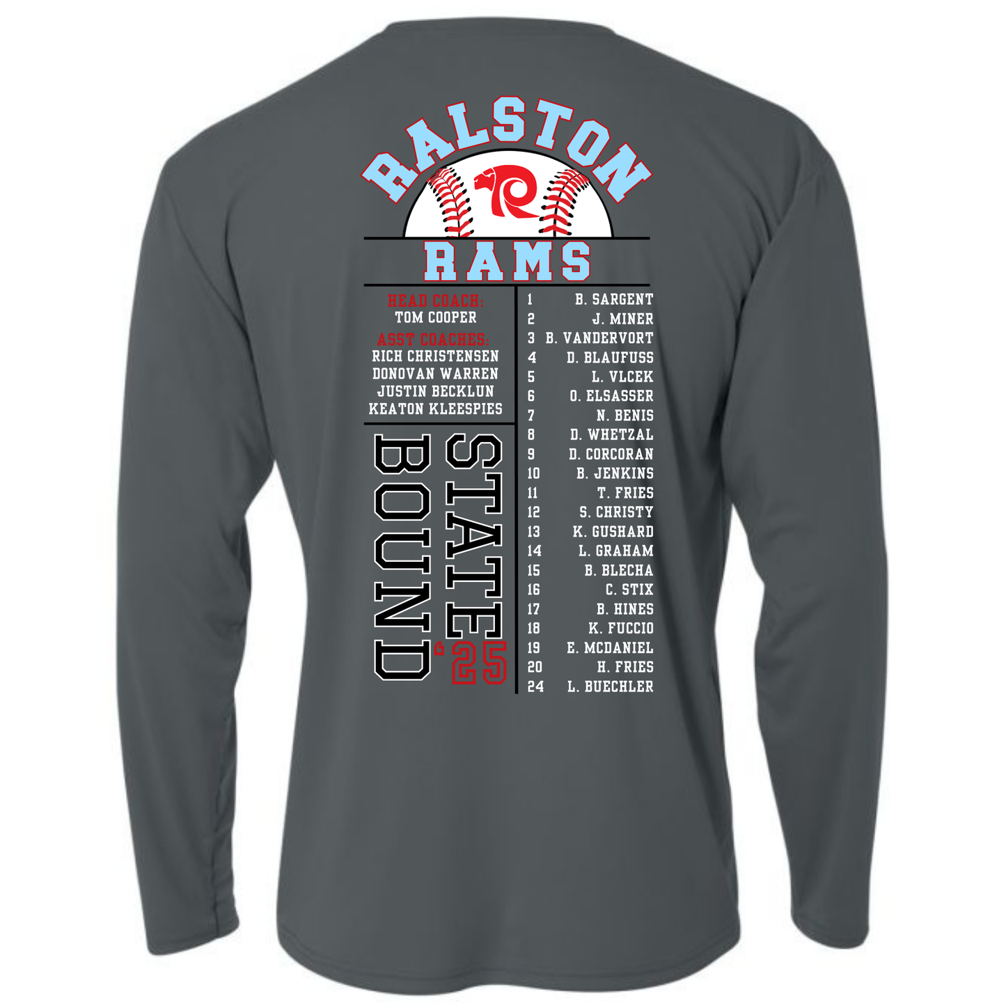 Ralston State Baseball / A4 Cooling Performance (Youth & Adult) / Long Sleeve