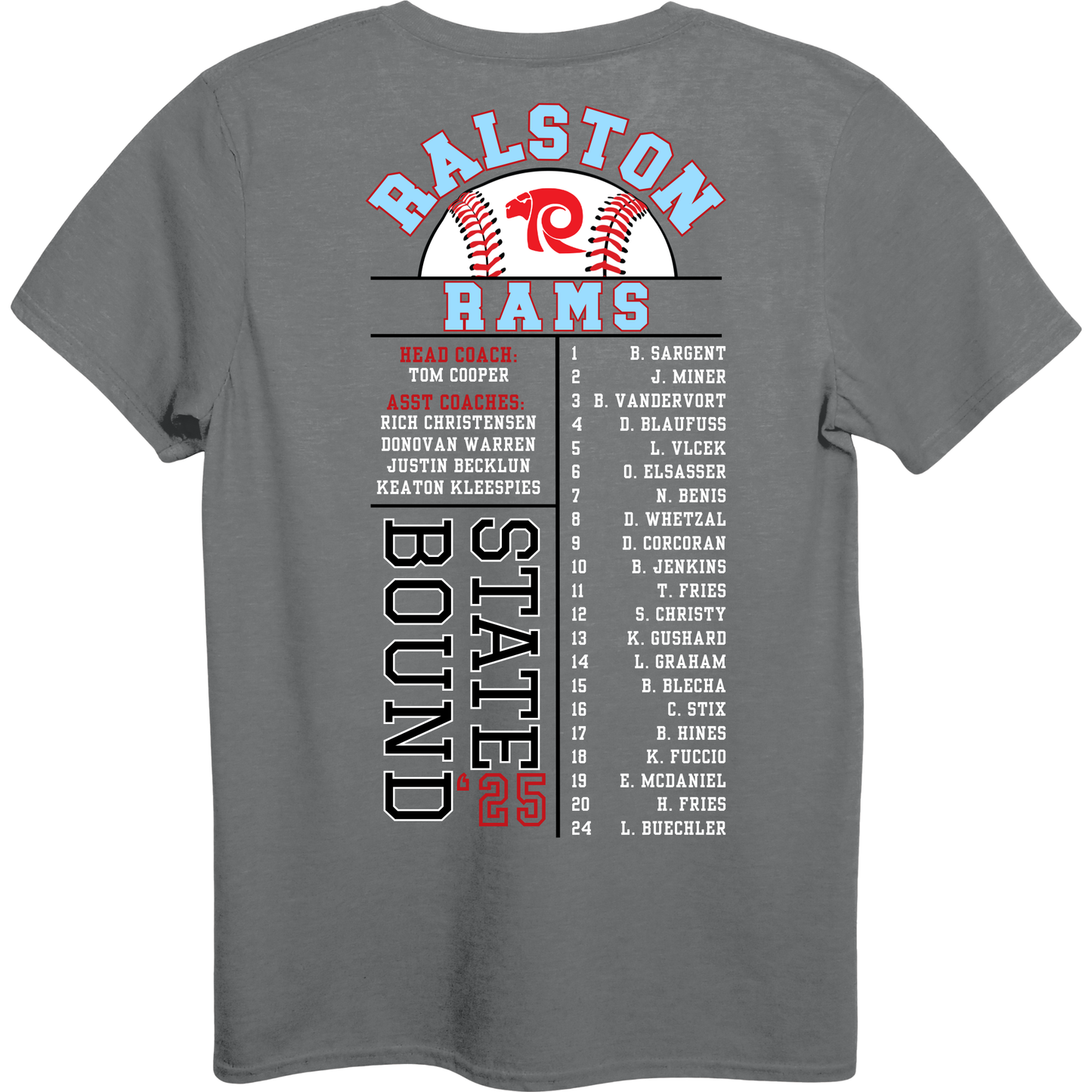 Ralston State Baseball / Gildan Unisex Softstyle Cotton (Youth & Adult) / Short Sleeve
