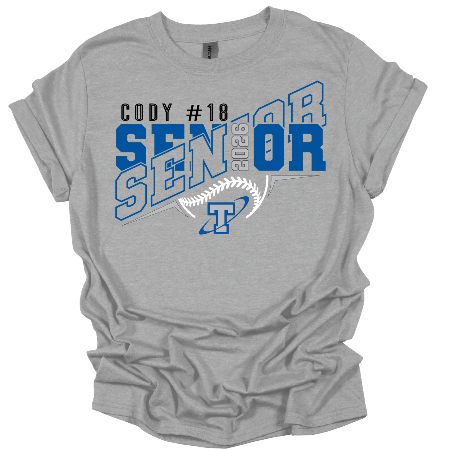 Papillion South Titans Senior 2026 Baseball Tee – Custom Name & Number