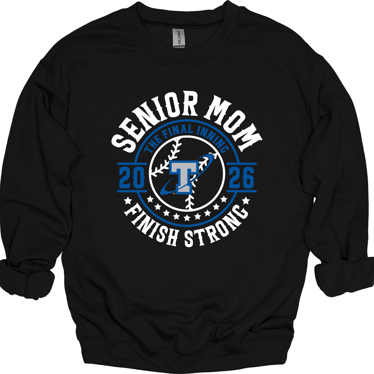 Papillion South Titans Senior Mom 2026 – Finish Strong Crewneck Sweatshirt