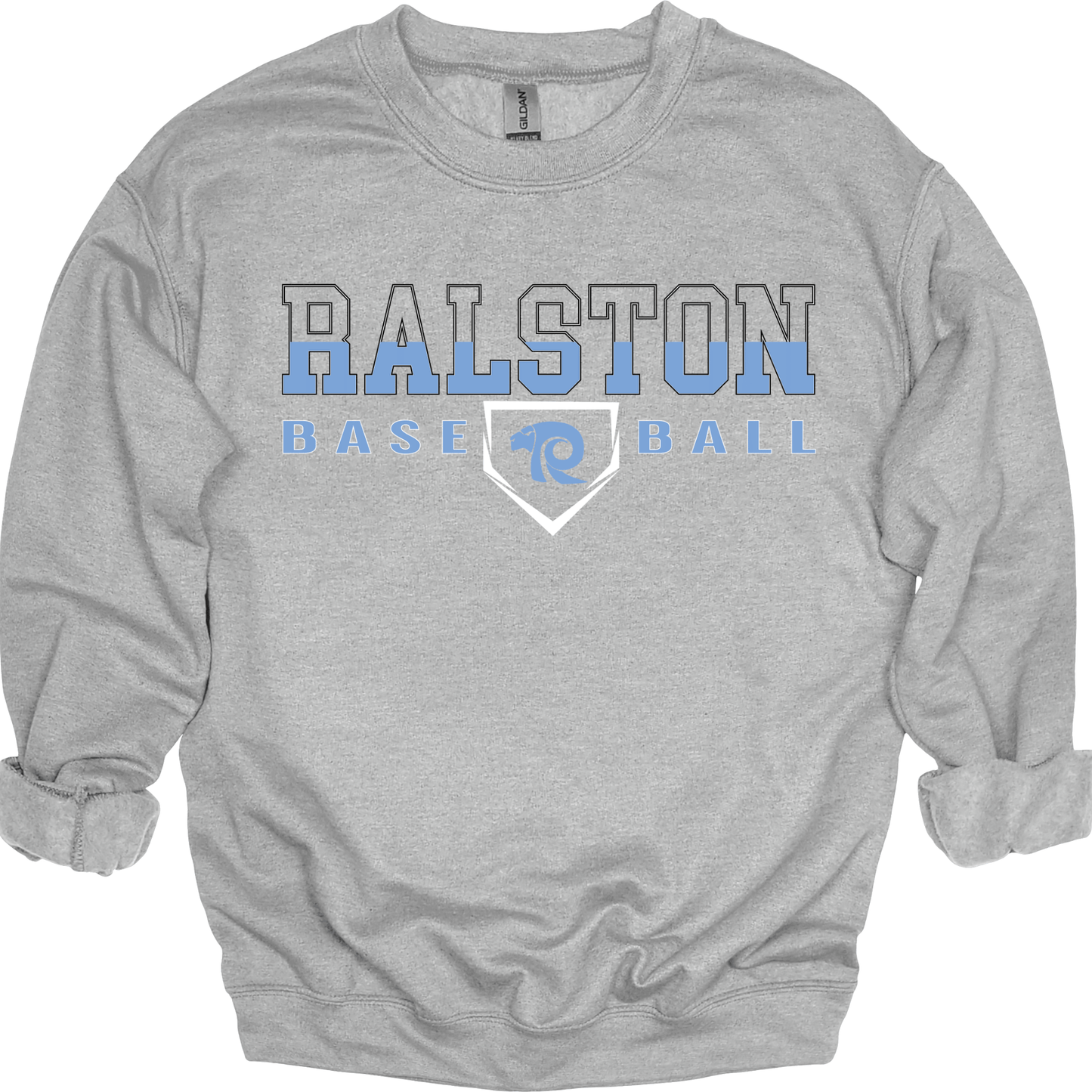 Ralston Rams Baseball Split Block Apparel Crewneck Sweatshirt