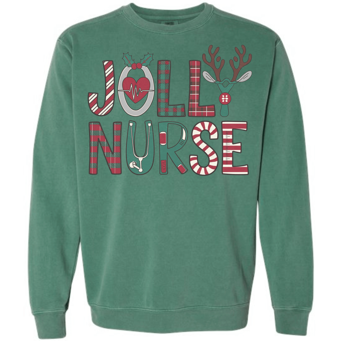 Jolly Nurse - Plaid Medical Letters