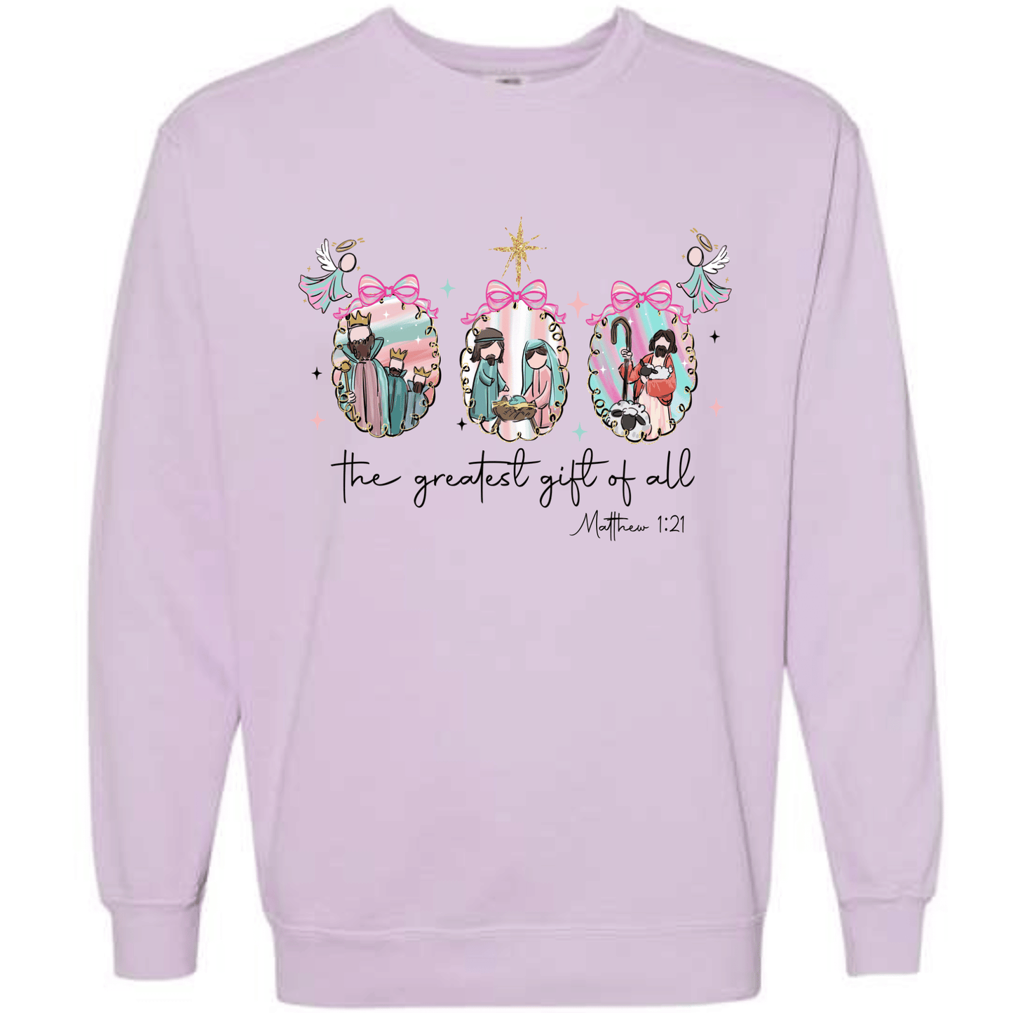 Pastel Nativity: Holy Family, Shepherd & Wise Men Ornaments