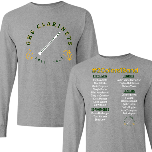 2026-2027 Gretna High School - Clarinets | Long Sleeve T-Shirt