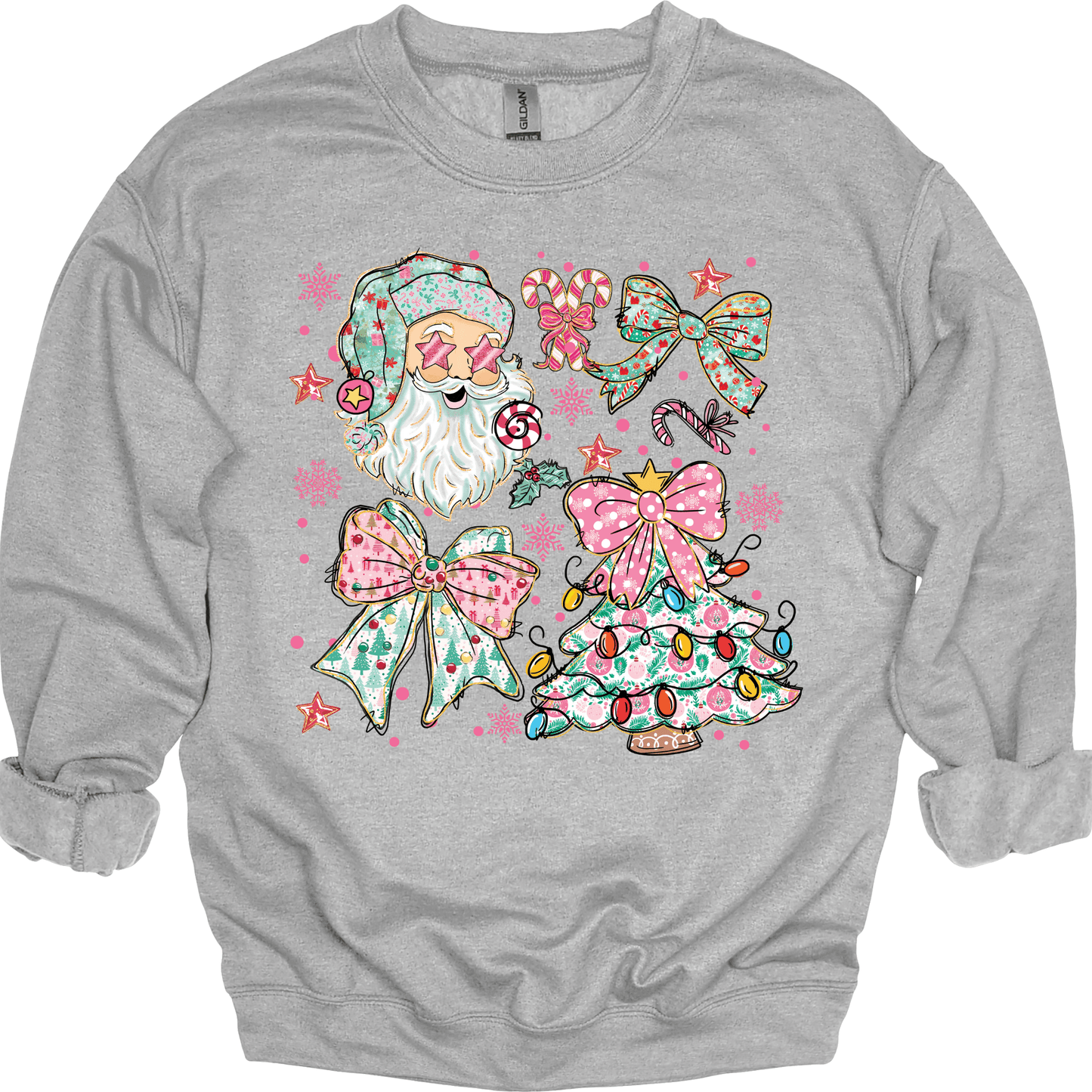 Pastel Santa Christmas Collage