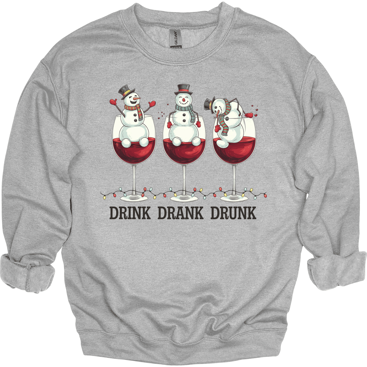 Drink Drank Drunk Snowman Wine Glasses