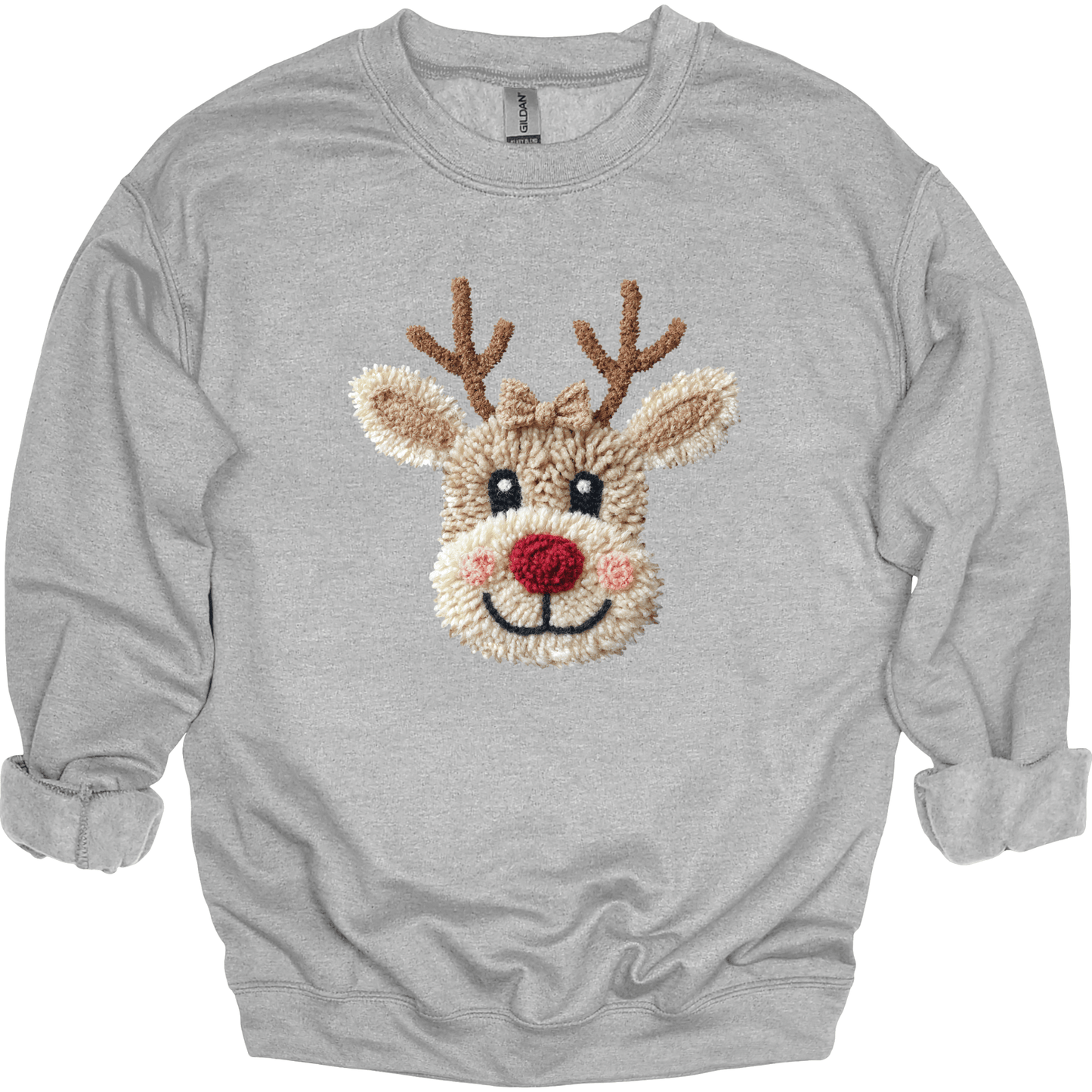 Faux Yarn Patchwork Reindeer