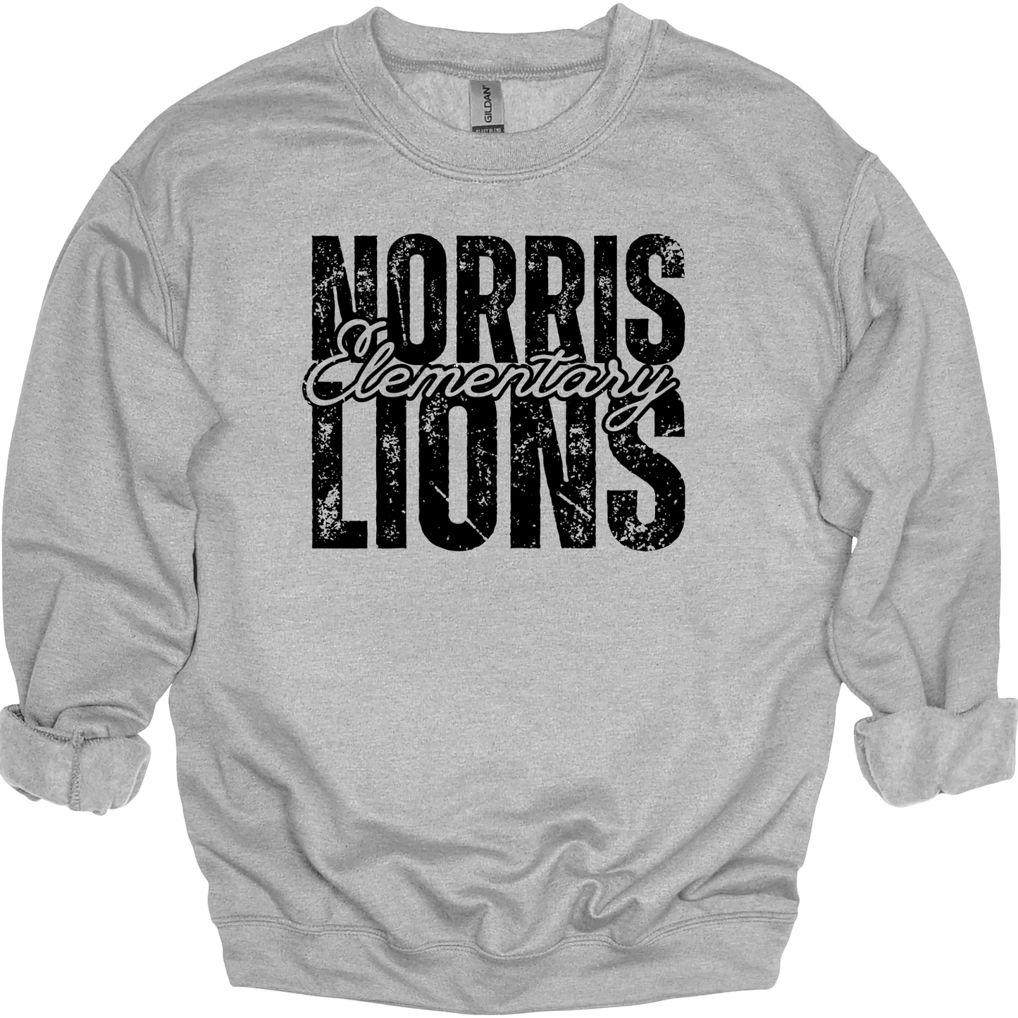 Norris Elementary Lions Grunge Crewneck Sweatshirt | Youth & Adult