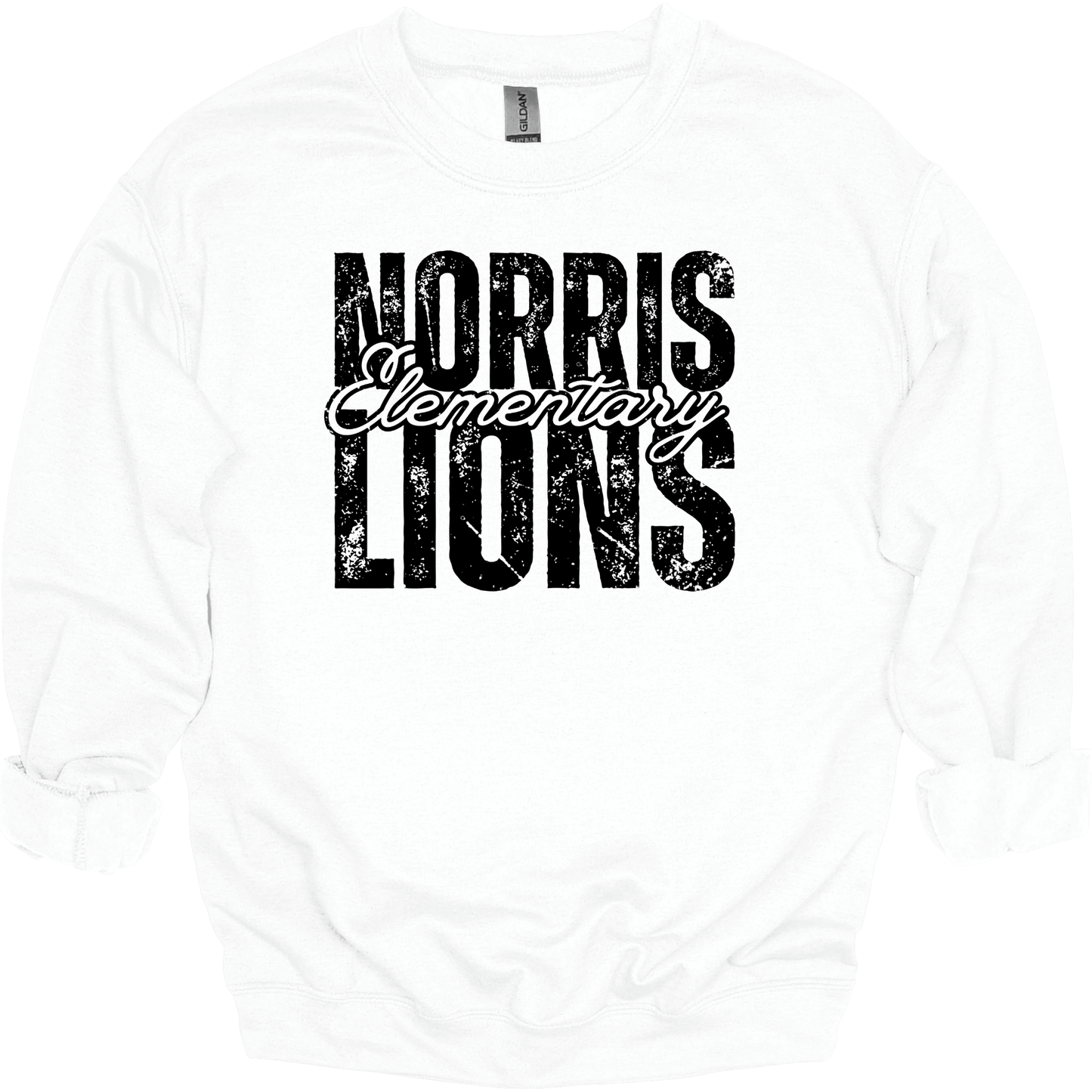Norris Elementary Lions Grunge Crewneck Sweatshirt | Youth & Adult