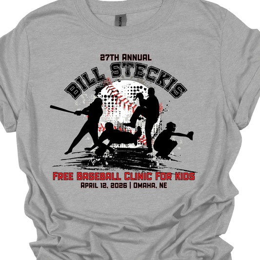 27th Annual Bill Steckis Free Baseball Clinic For Kids T-shirt