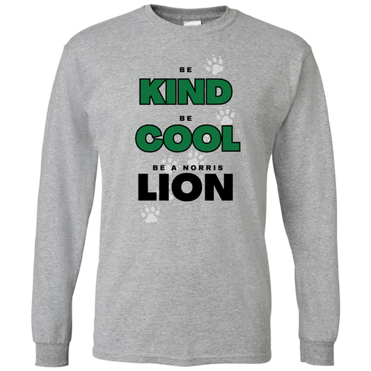 Be Kind, Cool, Lion Long Sleeve T-Shirt | Youth & Adult