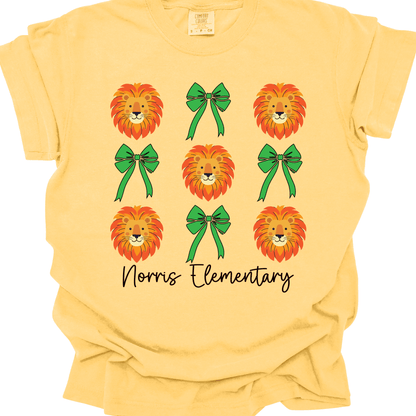 Norris Lions & Bows Comfort Colors T-Shirt | Adult Only