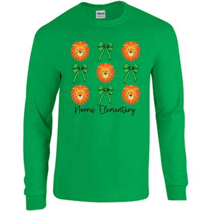 Norris Lions & Bows Long Sleeve T-Shirt | Youth & Adult