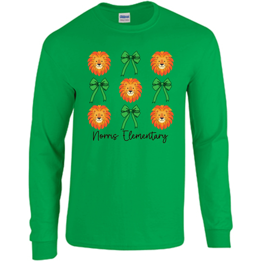 Norris Lions & Bows Long Sleeve T-Shirt | Youth & Adult