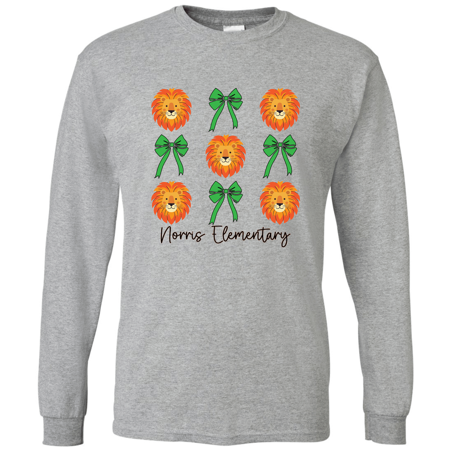 Norris Lions & Bows Long Sleeve T-Shirt | Youth & Adult