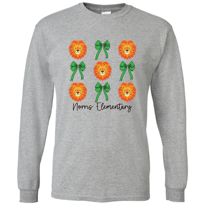 Norris Lions & Bows Long Sleeve T-Shirt | Youth & Adult