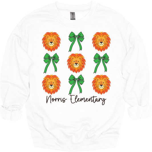 Norris Lions & Bows Crewneck Sweatshirt | Youth & Adult