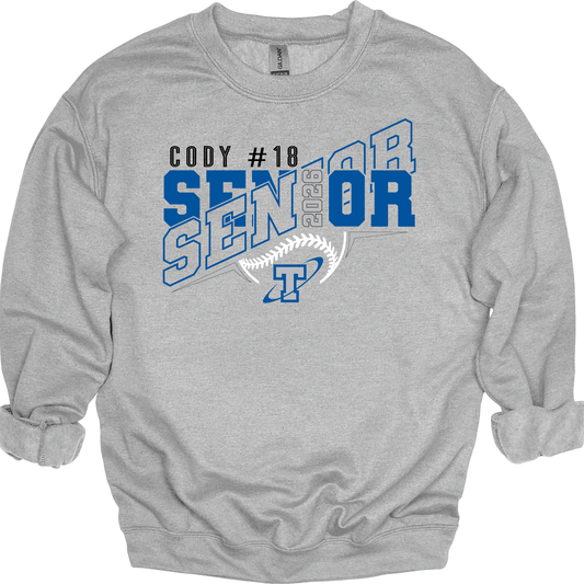Papillion South Titans Senior 2026 Baseball Crewneck Sweatshirt – Custom Name & Number