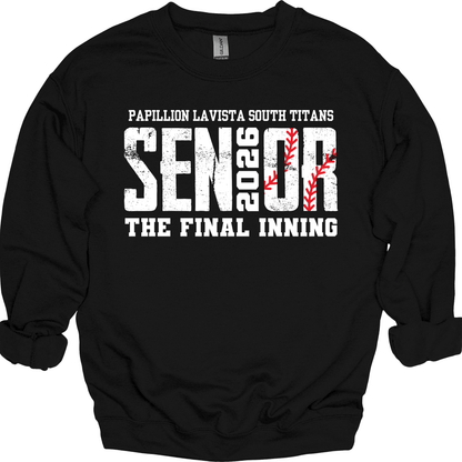 Papillion South Titans Senior 2026 Baseball Crewneck Sweatshirt – The Final Inning