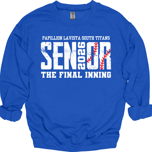 Papillion South Titans Senior 2026 Baseball Crewneck Sweatshirt – The Final Inning