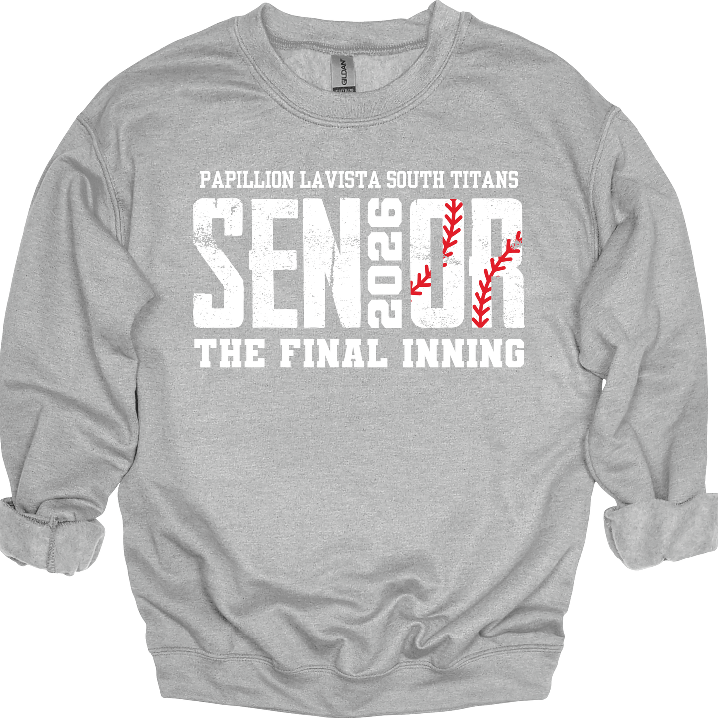 Papillion South Titans Senior 2026 Baseball Crewneck Sweatshirt – The Final Inning