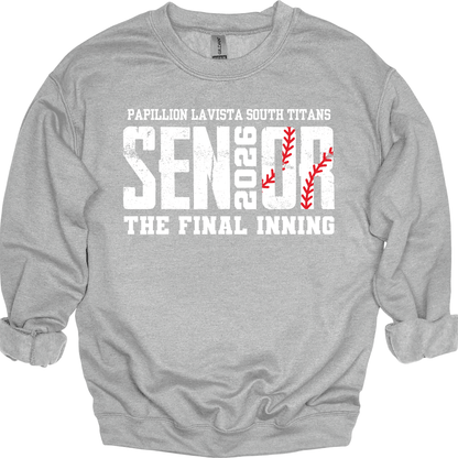 Papillion South Titans Senior 2026 Baseball Crewneck Sweatshirt – The Final Inning