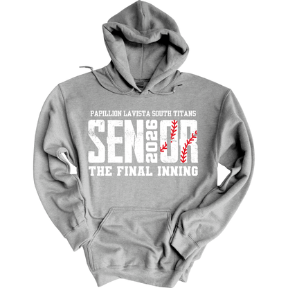 Papillion South Titans Senior 2026 Baseball Hoodie Sweatshirt – The Final Inning