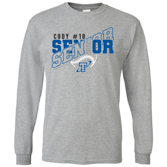 Papillion South Titans Senior 2026 Baseball Long Sleeve T-Shirt – Custom Name & Number