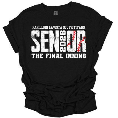 Papillion South Titans Senior 2026 Baseball Tee – The Final Inning