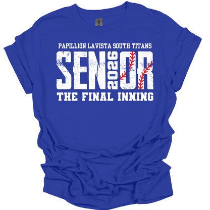 Papillion South Titans Senior 2026 Baseball Tee – The Final Inning