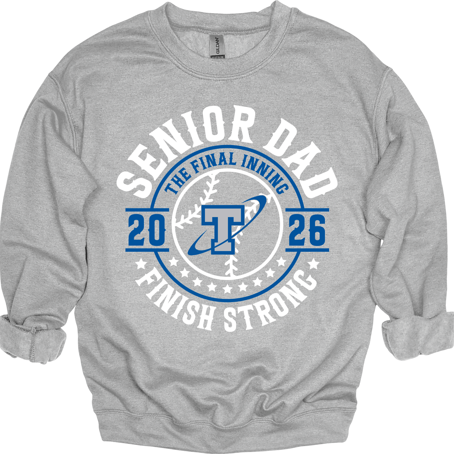 Papillion South Titans Senior Dad 2026 – Finish Strong Crewneck Sweatshirt