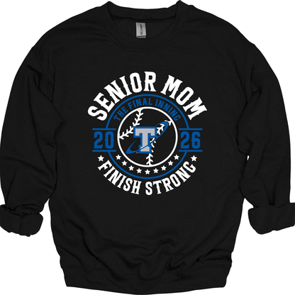 Papillion South Titans Senior Mom 2026 – Finish Strong Crewneck Sweatshirt