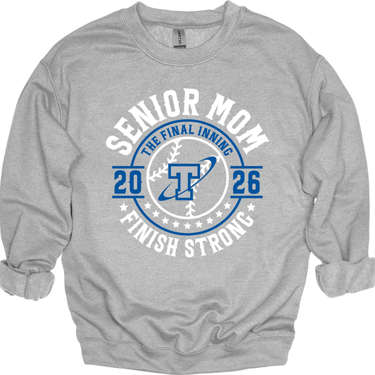 Papillion South Titans Senior Mom 2026 – Finish Strong Crewneck Sweatshirt