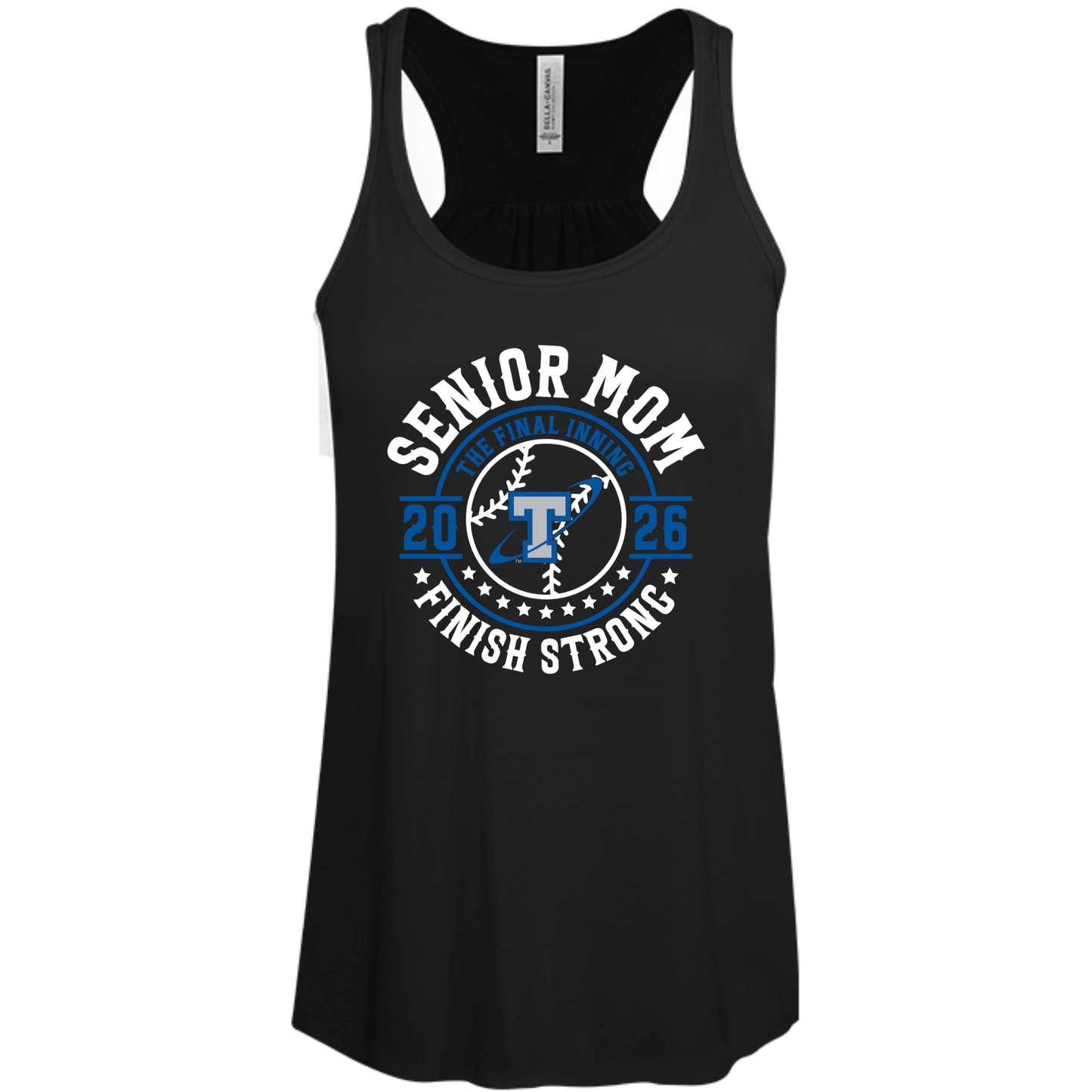 Papillion South Titans Senior Mom 2026 – Finish Strong Flowy Tanktop – Bella+Canvas