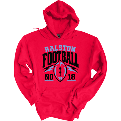 Ralston Personalized Football - Adult Unisex Hoodie Sweatshirt
