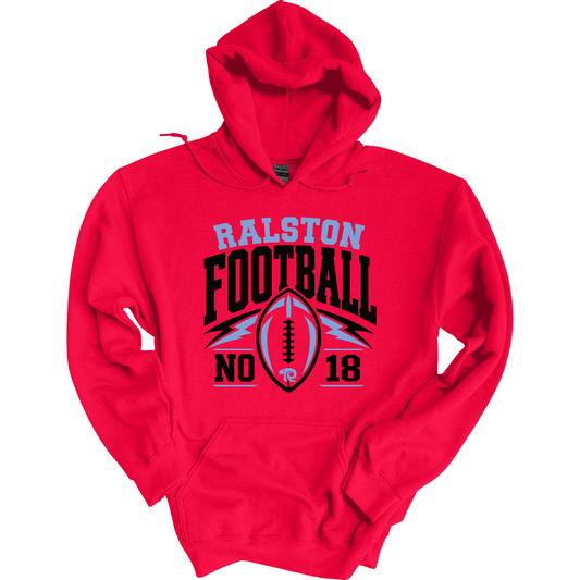 Ralston Personalized Football - Adult Unisex Hoodie Sweatshirt