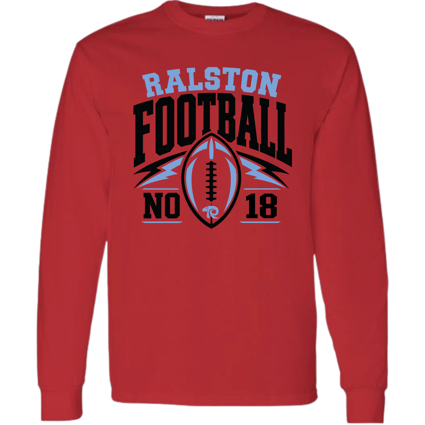 Ralston Personalized Football - Adult Unisex Cotton Long Sleeve T-Shirt