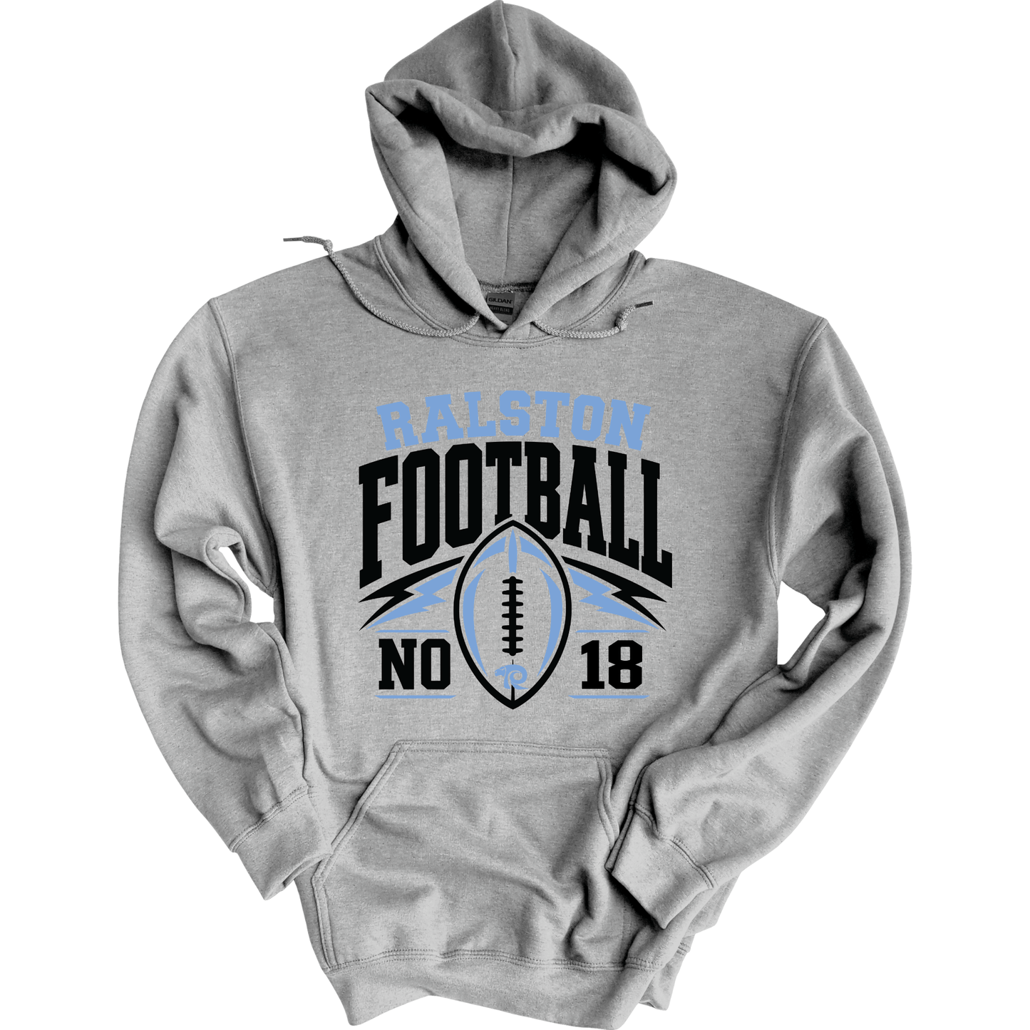Ralston Personalized Football - Adult Unisex Hoodie Sweatshirt