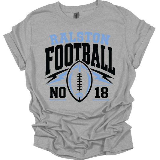 Ralston Personalized Football - Adult Unisex Cotton T-Shirt