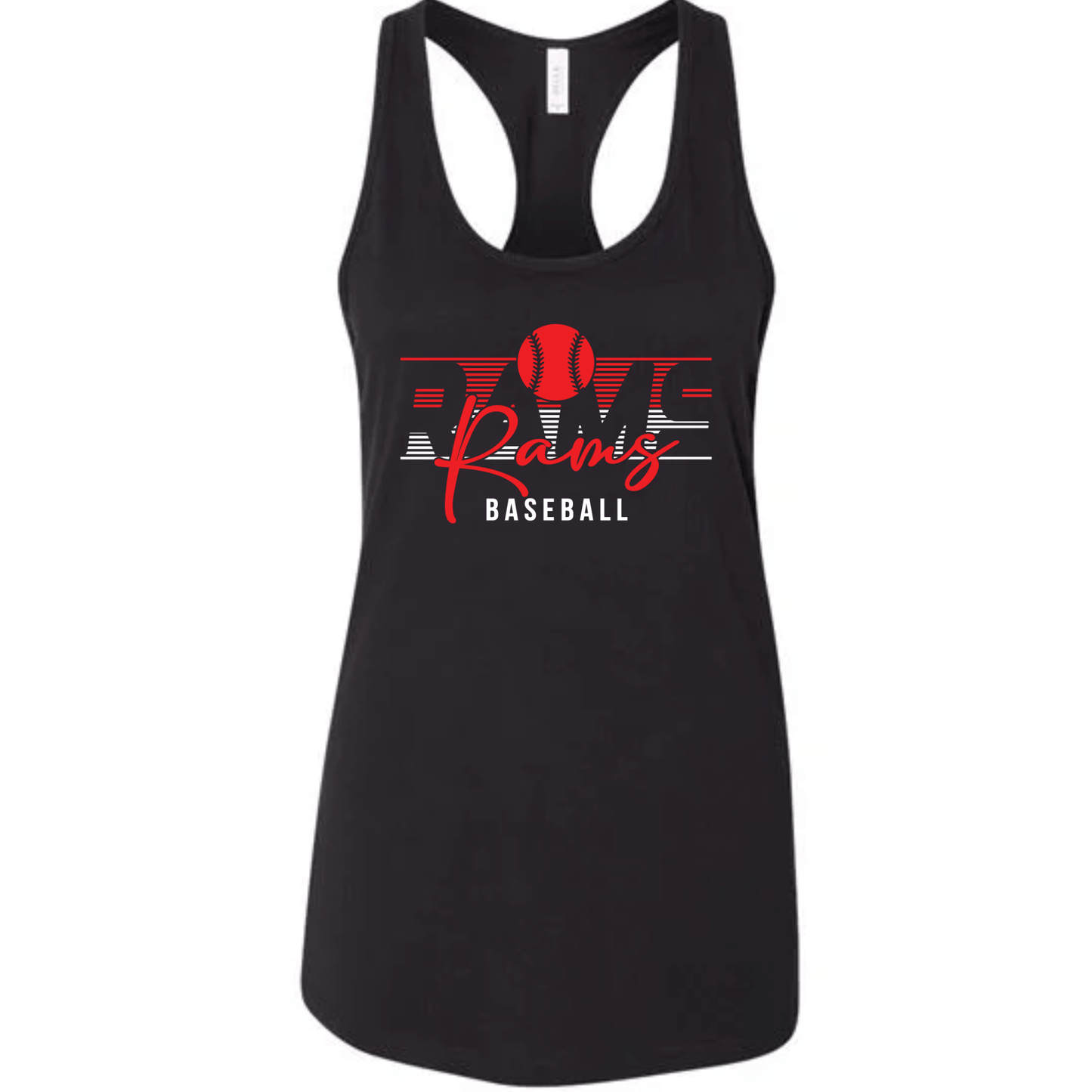 Ralston Rams Baseball Stripe Jersey Tanktop - Bella+Canvas