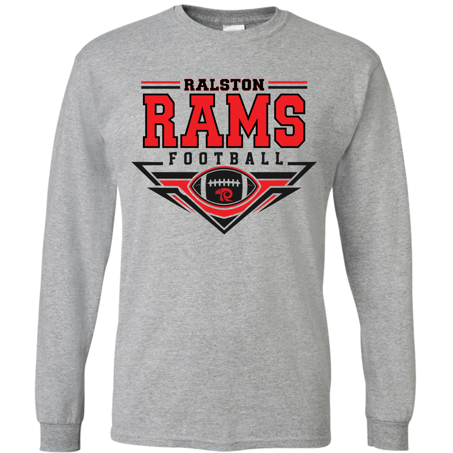 Rams Football Badge - Adult Unisex Cotton Long Sleeve T-Shirt