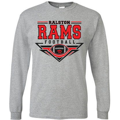 Rams Football Badge - Adult Unisex Cotton Long Sleeve T-Shirt
