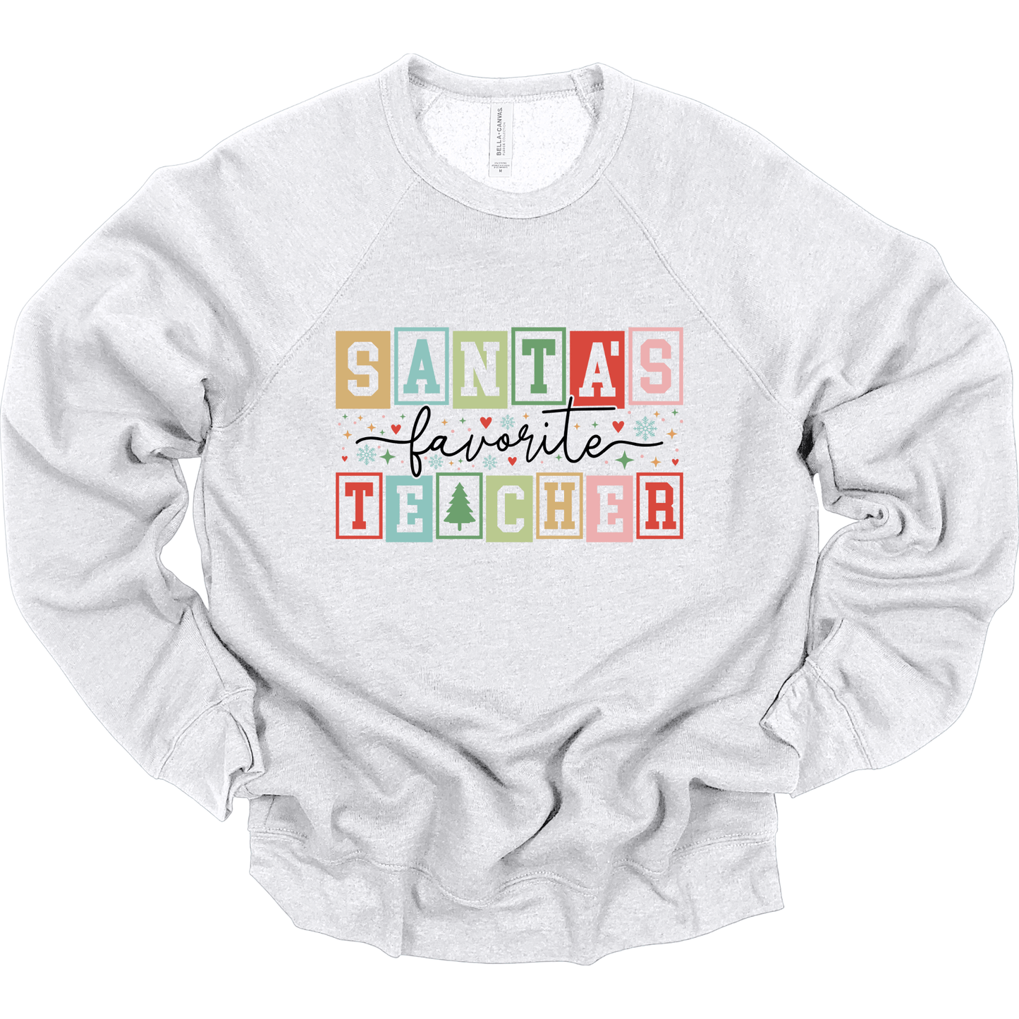 Santa’s Favorite Teacher Retro Block Letters