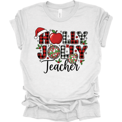 Holly Jolly Teacher – Buffalo Plaid Ornament