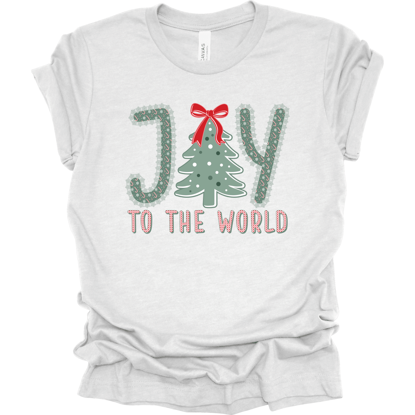 Joy to the World – Candy Cane Letters & Bow Tree