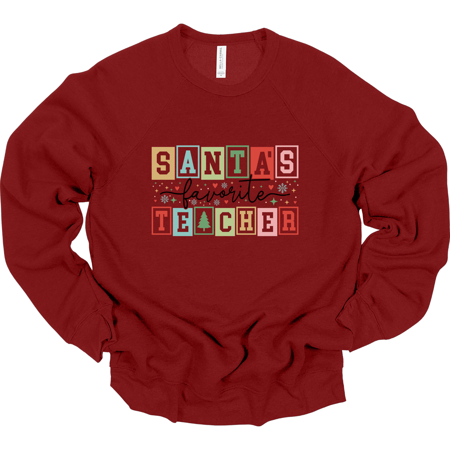 Santa’s Favorite Teacher Retro Block Letters