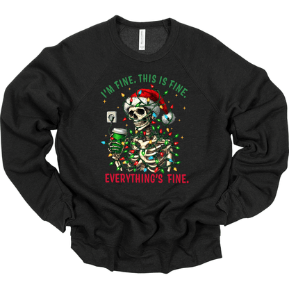 I'm Fine. This Is Fine. Everything's Fine Christmas Skeleton