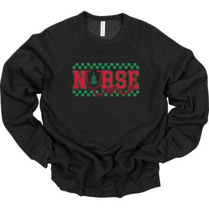 Nurse Christmas Checkered Stethoscope Tree