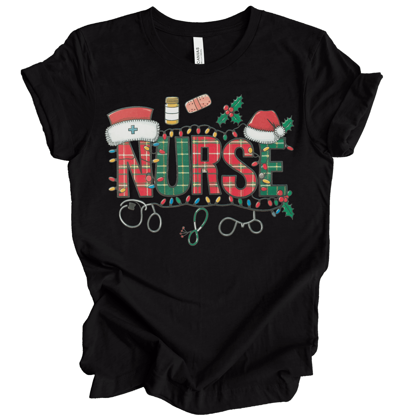 Christmas Nurse Plaid Lights