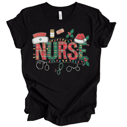 Christmas Nurse Plaid Lights
